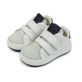Babywalker Δερμάτινα sneakers με διπλή μπαρέτα χράτς λευκό ΣΕΙΡΑ BABYWALKER 19-25